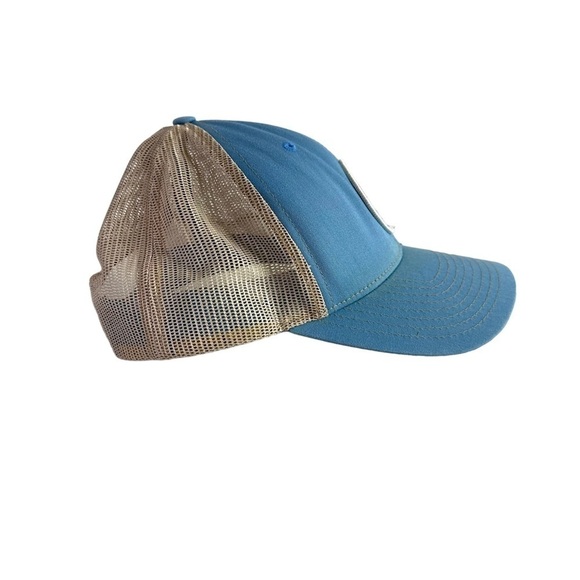Lake Travis Marina Patch Trucker Hat Snapback Blue Tan Mesh Richardson 112 - Picture 4 of 11